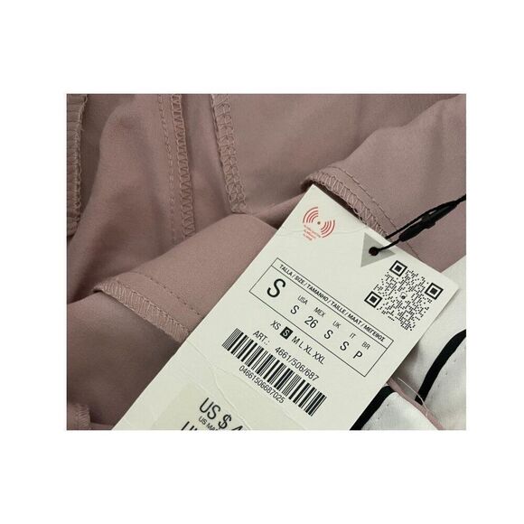 Zara Womens Dress Pants Trousers S Pink Double Pleat Pockets 4661/506 NWT - Picture 5 of 12
